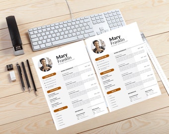 Resume Template with Photo, Professional Modern Resume Template for Pages, Clean Modern Executive Resume Template 2023, CV Template