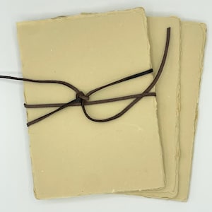 5 x 7 Beige Cotton Paper | 100% Cotton Acid-Free Paper | 225gsm Thick Vegan Paper | Letterpress, Watercolor & Printing | 50 Sheet Pack