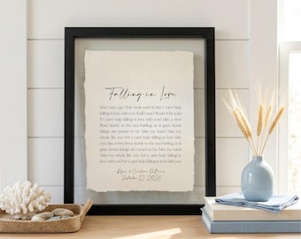 Wedding Song Print, Handmade Cotton Paper, First Anniversary Gift for Wife, Second Anniversary Gift for Wife