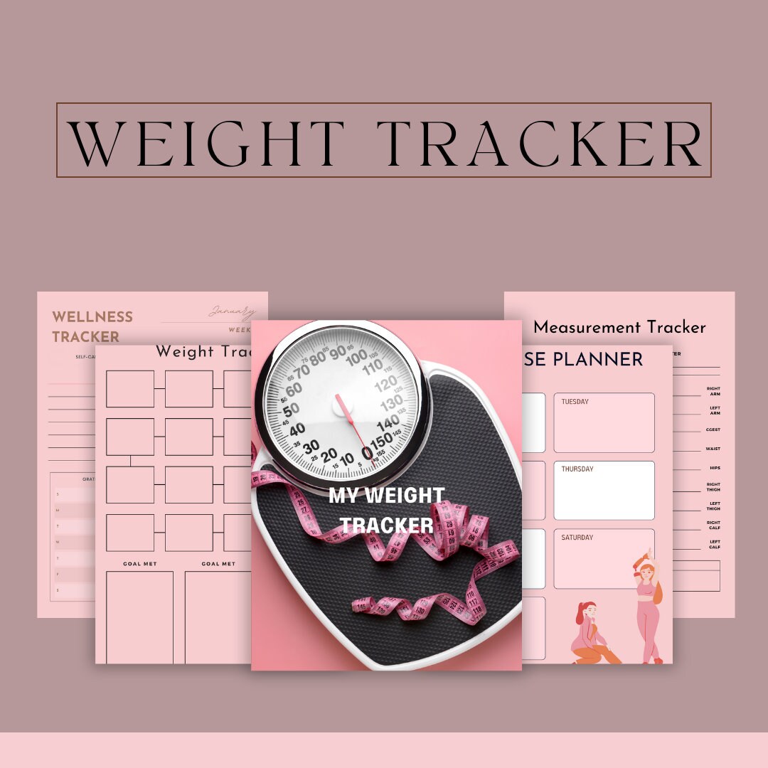 Digital Weight Tracker Fitness Planner Fitness Measurement Tracker Body Measurements Weight Loss