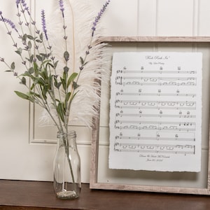 first dance, first dance music sheet, cotton anniversary gift, paper anniversary gift, cotton anniversary present, first anniversary gift, second anniversary gift, first dance