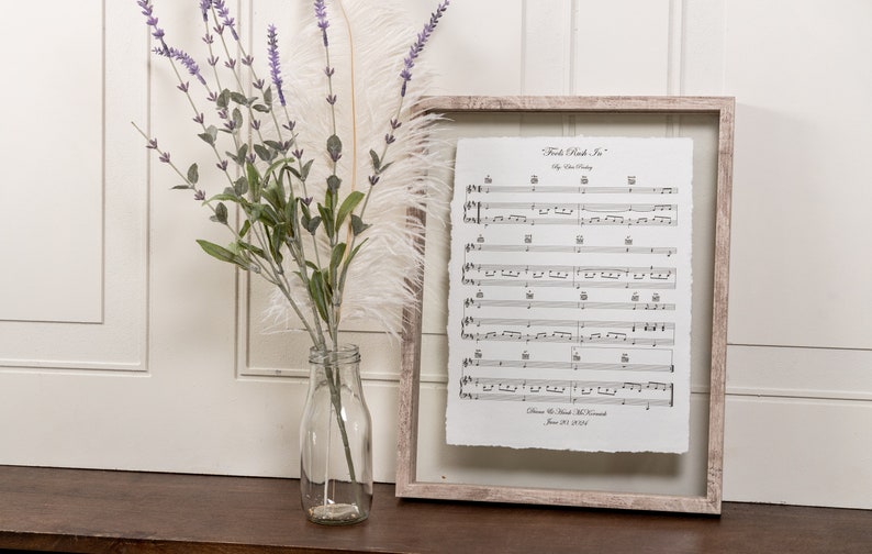 first dance, first dance music sheet, cotton anniversary gift, paper anniversary gift, cotton anniversary present, first anniversary gift, second anniversary gift, first dance