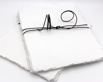 Büttenpapier mit Büttenrand 13 x 18 cm dickes Aquarellpapier mit Büttenrand, druckerfreundlich, Umschläge erhältlich