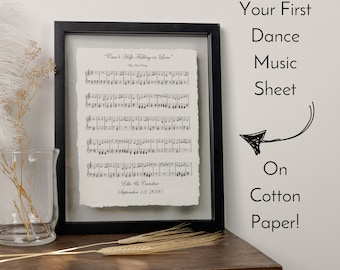First Anniversary Gift For Him, Anniversary Sheet Music Art, 1st Anniversary First Dance,  1st Anniversary, Personalized Gift for Her, Music