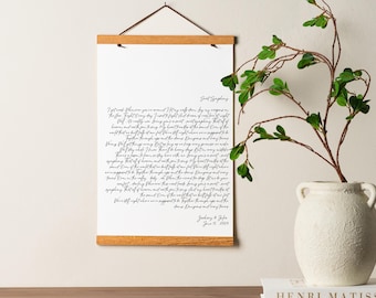 Personalized Wedding Song Lyrics on Luxurious Textile Canvas, First Anniversary Dance, Custom Lyrics Print, Anniversary Gift, Cotton Paper