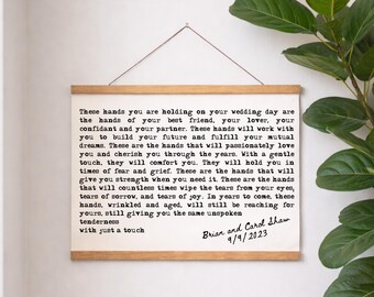 Wedding Vows Printed on Canvas | Personalized Vow Keepsake | Custom Wedding Gift | Paper Anniversary | Archival Heirloom Print