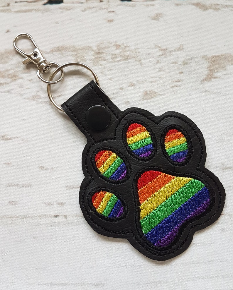 Rainbow Dog Paw Print Key Fob/ Paw Print Keyring /dog Keyring/ Etsy UK