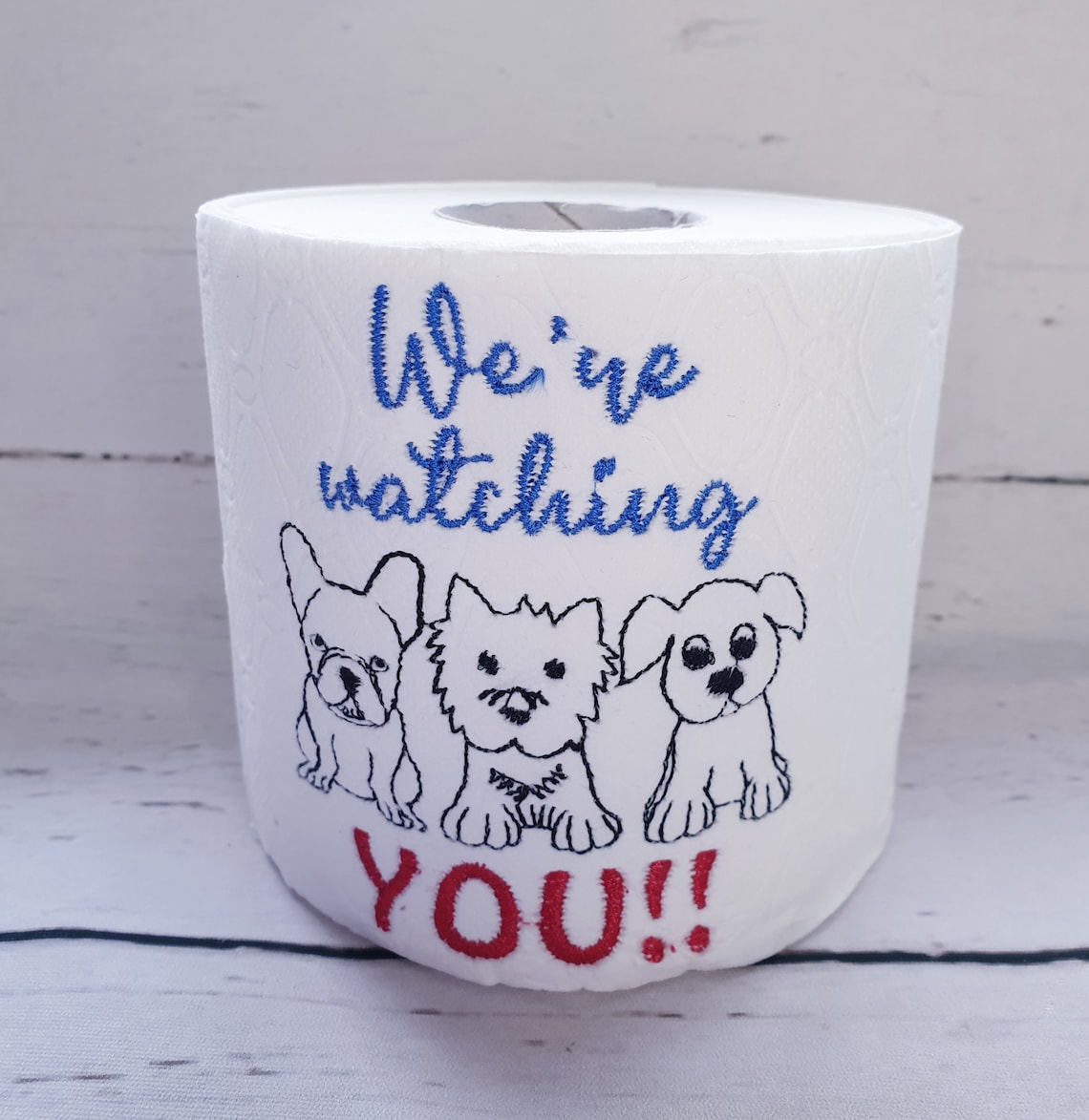 Embroidered Toilet Paper Roll with Watching Dogs Fun Dog Etsy