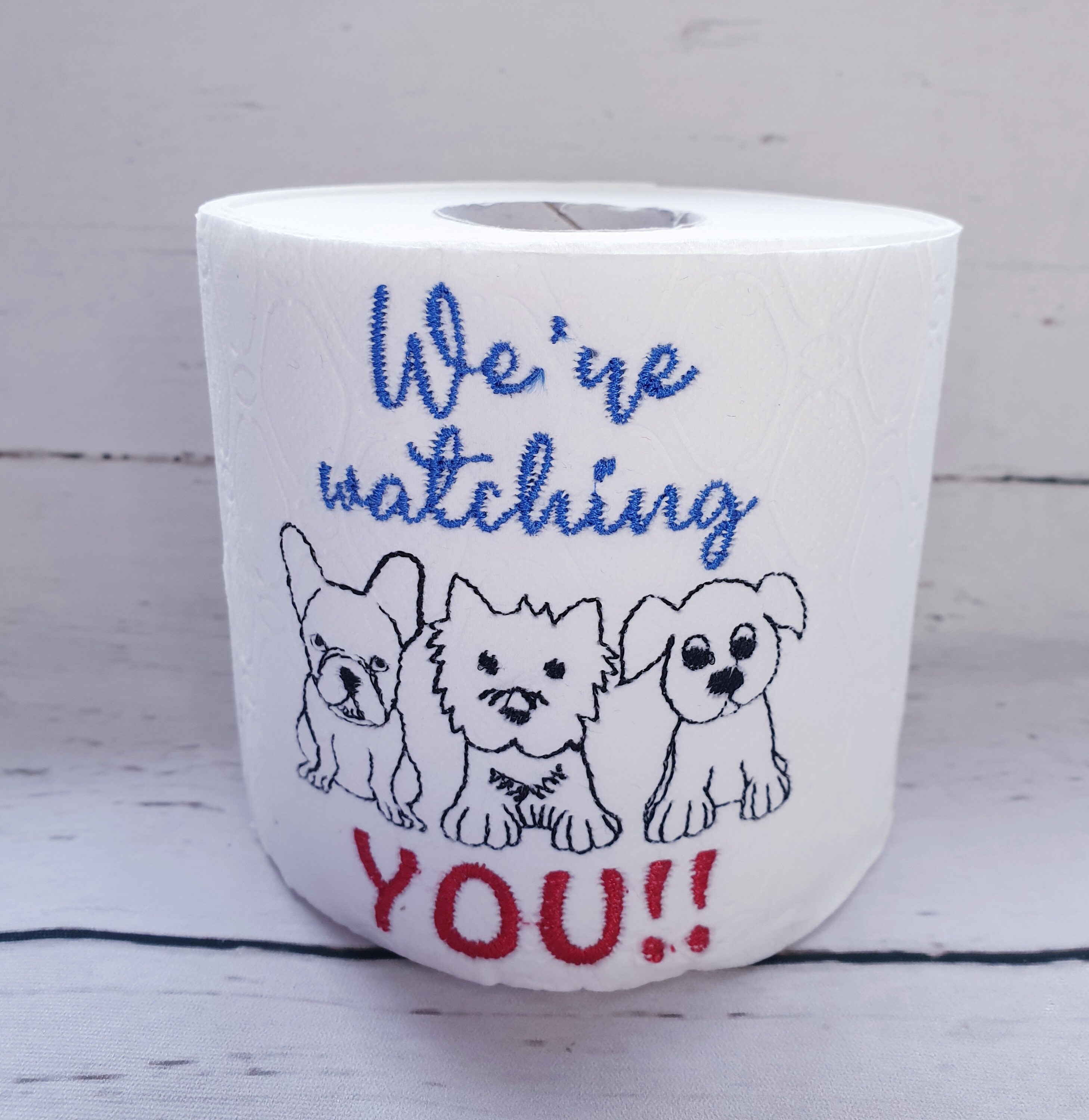 Embroidered Toilet Paper Roll with Watching Dogs Fun Dog Etsy