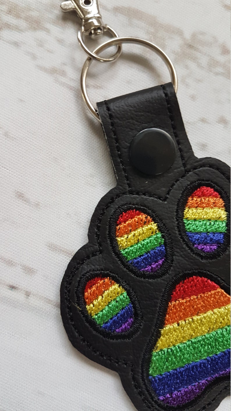 Rainbow Dog Paw Print Key Fob/ Paw Print Keyring /dog Keyring/ Etsy UK