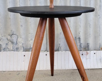 Mid-Century Modern Phillip Lloyd Powell Attributed Tripod Slate Side Table