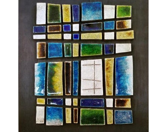 Mid-Century Modern Jane Dart Ceramic Tile Wall Sculpture