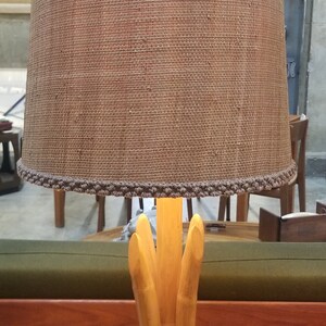 Pair Mid-Century Modern 1950's Bamboo / Rattan Table Lamps image 2