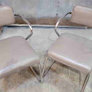 Pair of Mid-Century Modern 1950's Chrome Chairs in manner of Kem Weber image 4