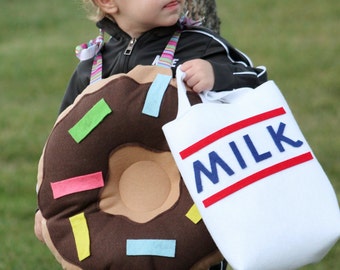 Halloween Donut Doughnut Costume w/ Milk treat bag