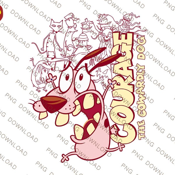 Cowardly Dog Cartoon Network summer sublimation, Cowardly Dog Cartoon Network Downloadable prints