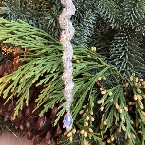 Enchanting Aurora Icicle Beaded Ornament Tutorial PDF Instant Download Christmas Winter Solstice Bead weaving Hanukkah