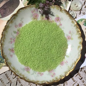 20/0 LAST ONES Lime sherbet green opaque antique Murano glass micro seed beads vintage Italian