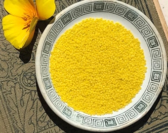 18/0 Sunshine Yellow Opaque antique Murano glass micro seed beads vintage Italian