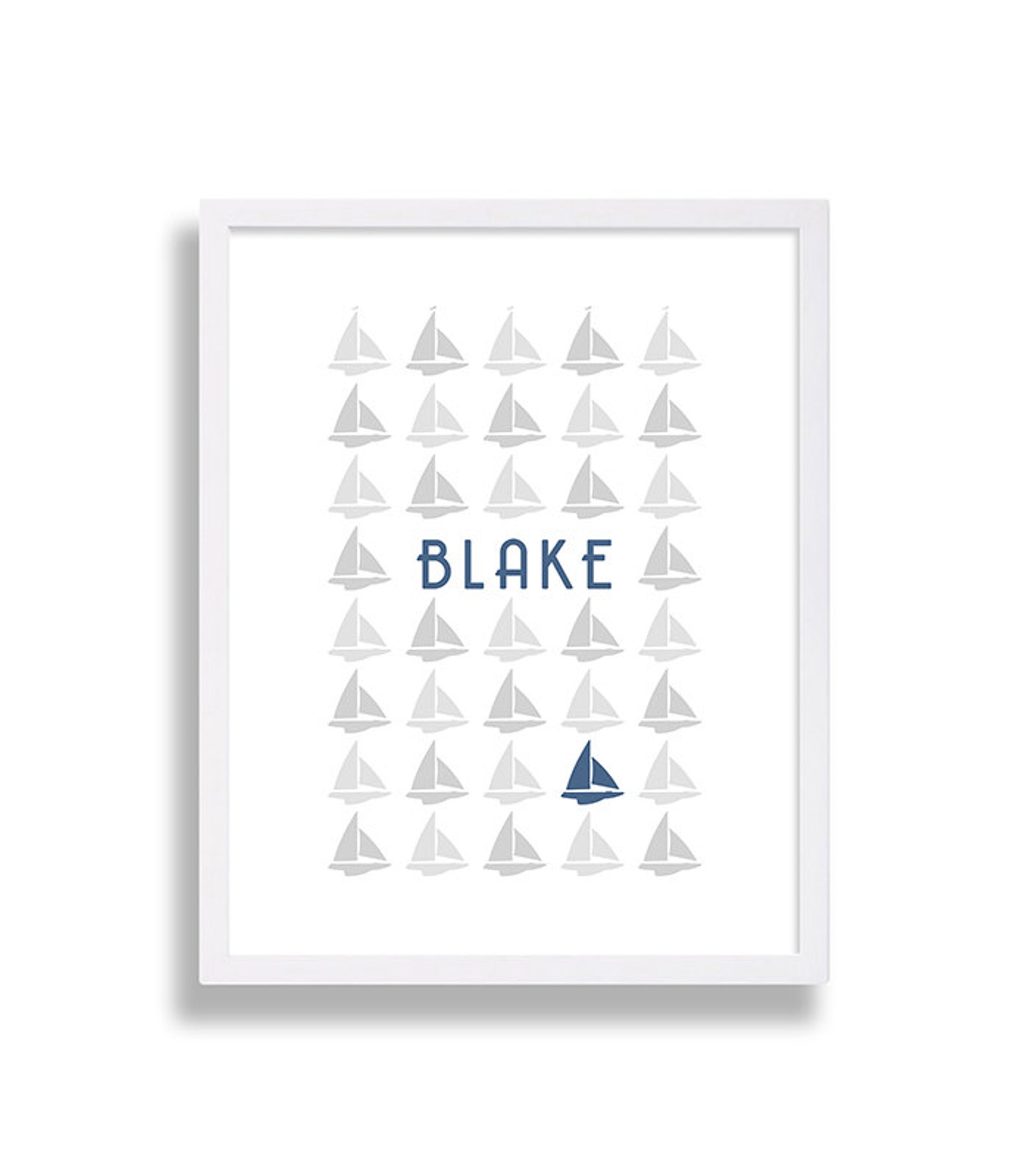 Nautical Nursery Decor Baby Boy Name Print Sailboat Nursery Etsy