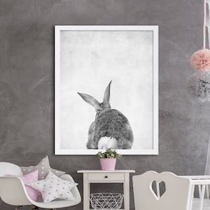 Baby Animal Prints Bunny Print Bunny Tail Poster Animal Nursery Art Woodland Nursery Decor Adorable Nursery Prints Grey Nursery Ideas