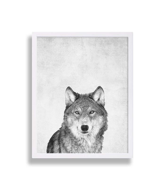 Wolf Print Animal Portraits Large Art Kids Room Art Prints | Etsy