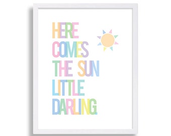 Nursery Wall Art Here Comes the Sun Nursery Art Baby Girl Room Nursery Decor Home Decor Baby Shower Gift Nursery Print Wall Art