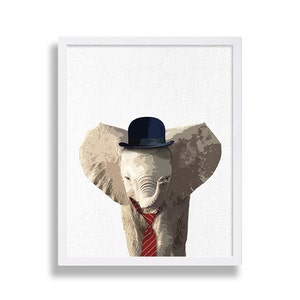 Baby Elephant Nursery Art Kids Room Decor Safari Print Animal Nursery Decor Elephant Prints Modern Nursery Prints Play Room Art Home Decor