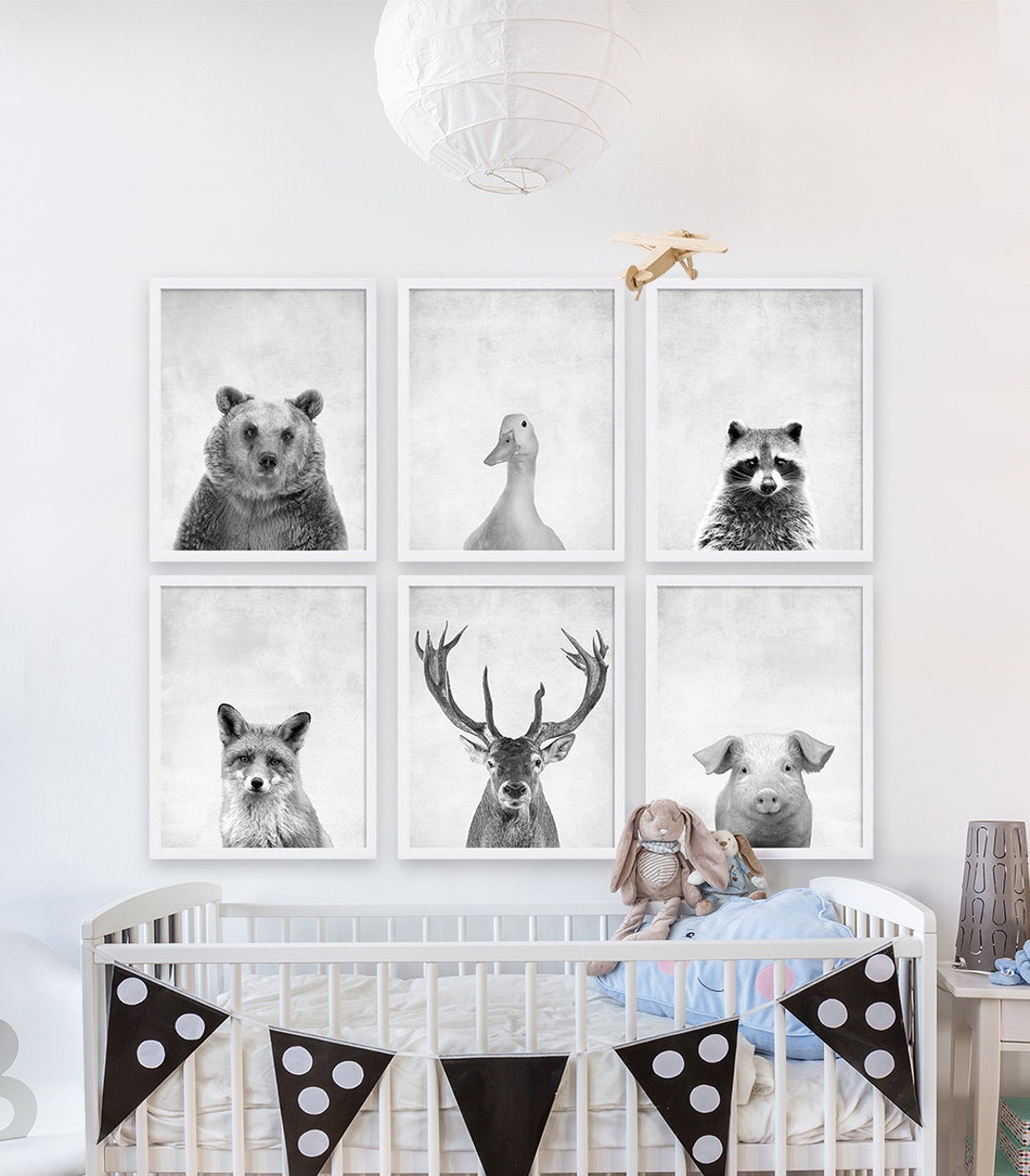 Six Animal Prints Boys Nursery Room Ideas Woodland Animals Nursery Art ...
