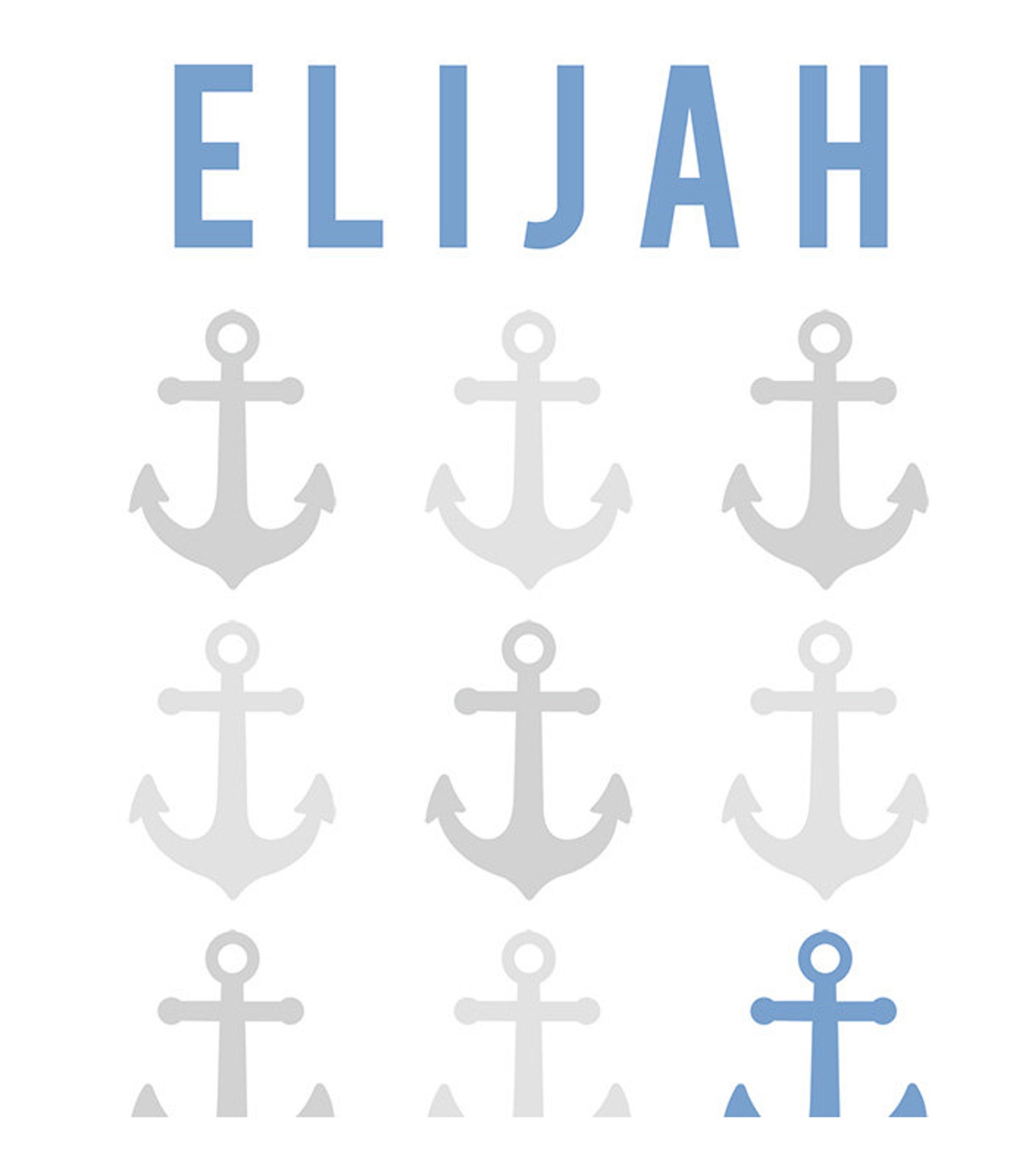 Anchor Nursery Decor Grey and Blue Nursery Art Nautical Etsy