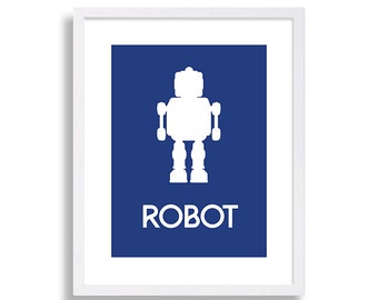 Robot Nursery Decor Baby Boy Nursery Art Modern Nursery Print Kids Room Art Childrens Room Decor Baby Shower Gift Baby Room Art Customize