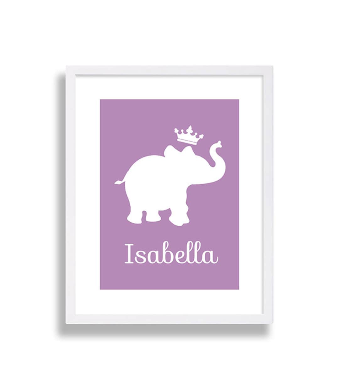 Purple Elephant Nursery Decor Safari Nursery Art Purple Nursery Print