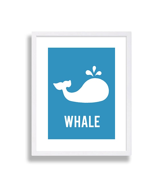Blue Nursery Whale Nursery Print Baby Boy Nursery Decor Baby Etsy