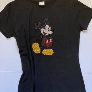 Mickey Mouse brocaded tee top sz L