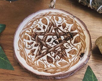 Pentacle Altar wall hanging,  Pentagram hanging Altar Decoration, for Wiccan Witch Altar space
