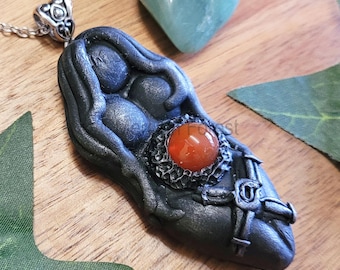 Brigid Pendant Necklace, Goddess of Fire, Hearth and Inspiration, Imbolc, Brigid Amulet or Talisman for Pagan Wiccan Witch