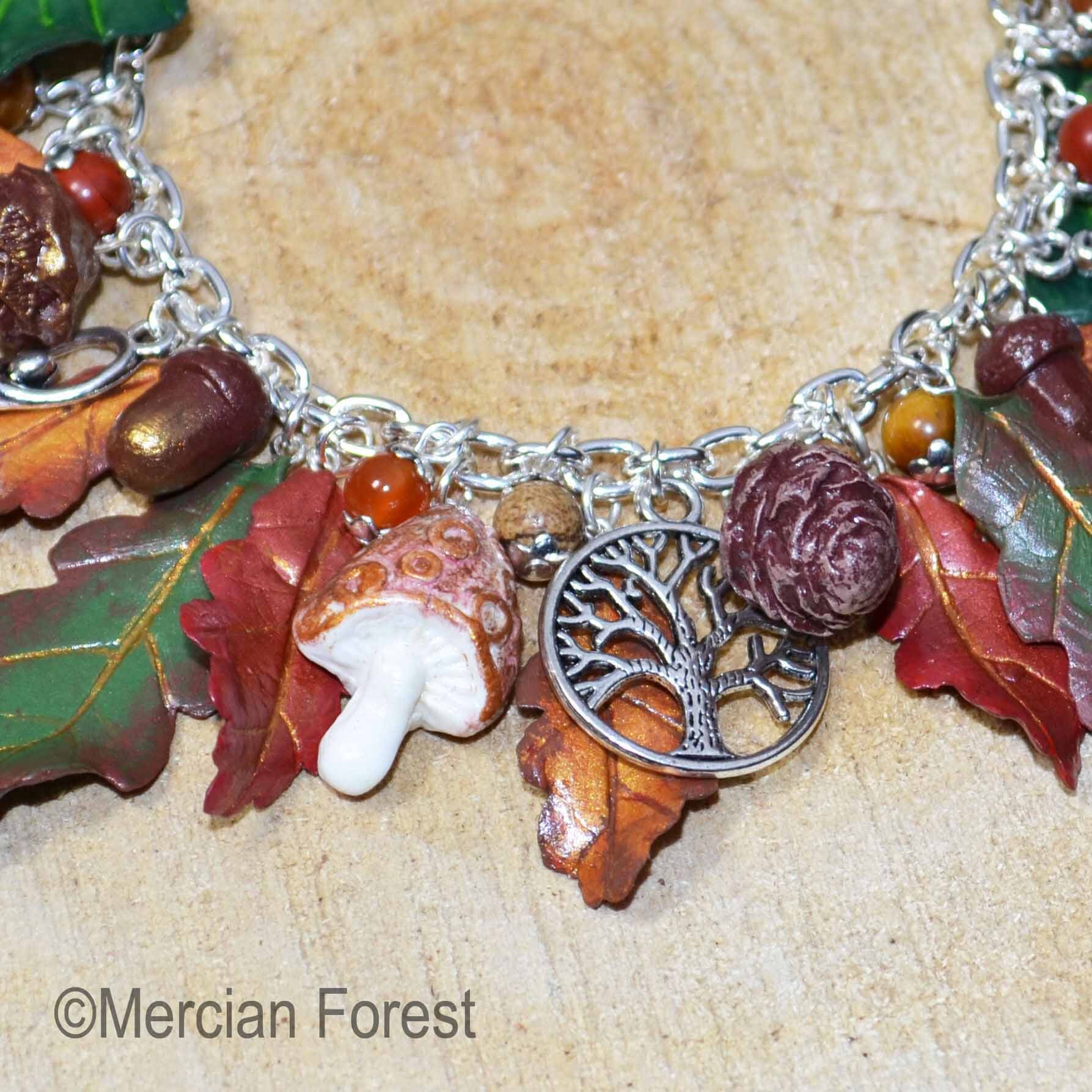 Autumn Forage Charm Bracelet Equinox Pagan Jewellery Oak Wicca Witch 