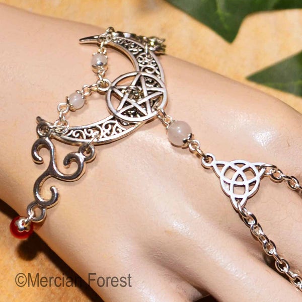 Triple Goddess Bracelet, Pagan Bracelet, Wiccan Bracelet, Pagan Slave Bracelet