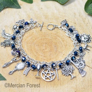 Pagan Bracelet Pagan Charm Bracelet,  Wiccan Charm Bracelet, Witches Charm Bracelet - Handmade Pagan Jewellery