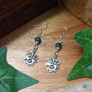 Green Man Earrings, Pagan Earrings, Witches Earrings - Handmade Pagan Jewellery