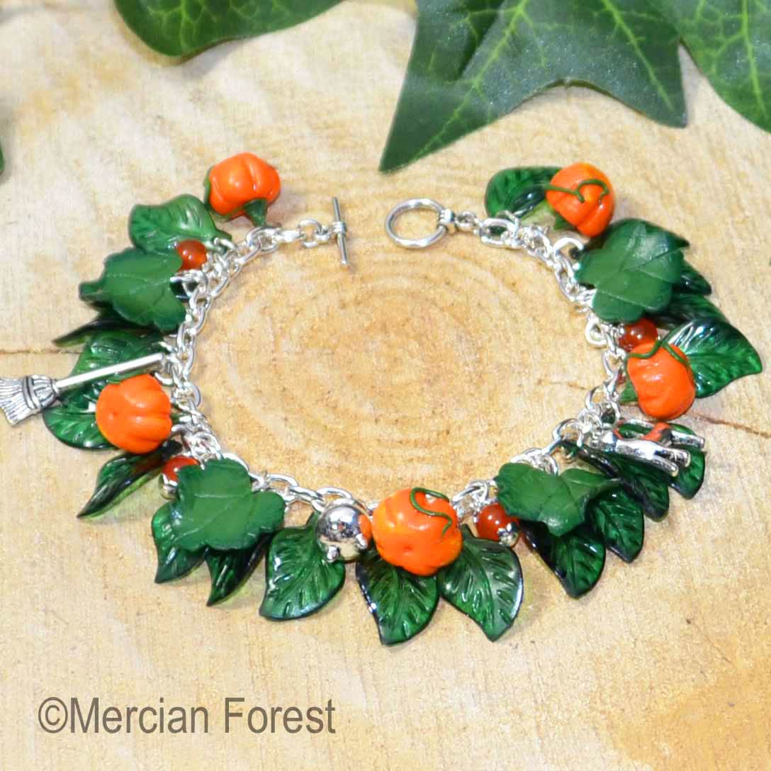 Handmade Pumpkin Patch Bracelet