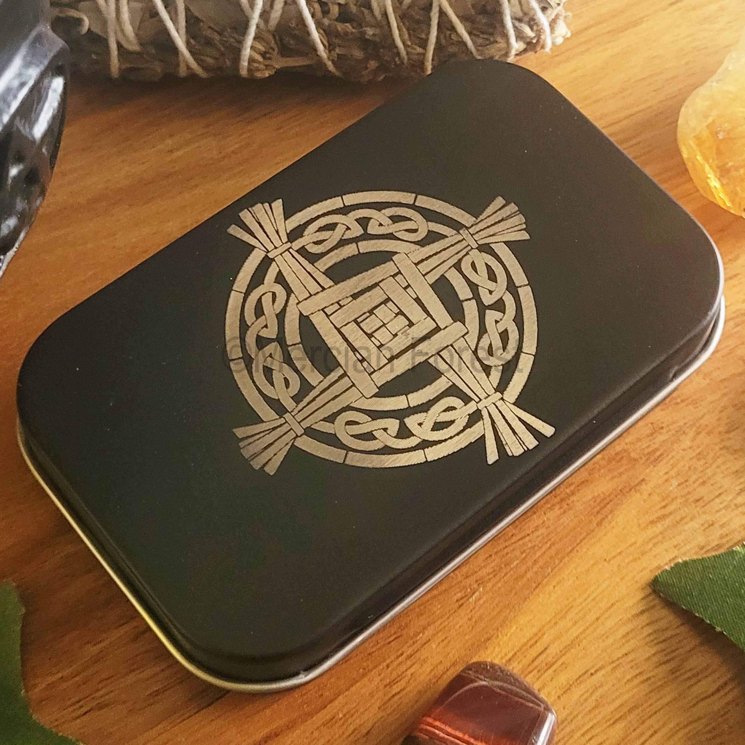 Mini Travel Altar Tin, Offering Box, Witchcraft Box, Brigid's Cross ...