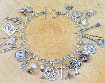 Divination Charm Bracelet, Pagan Charm Bracelet, Witches Charm Bracelet - Pagan Jewellery