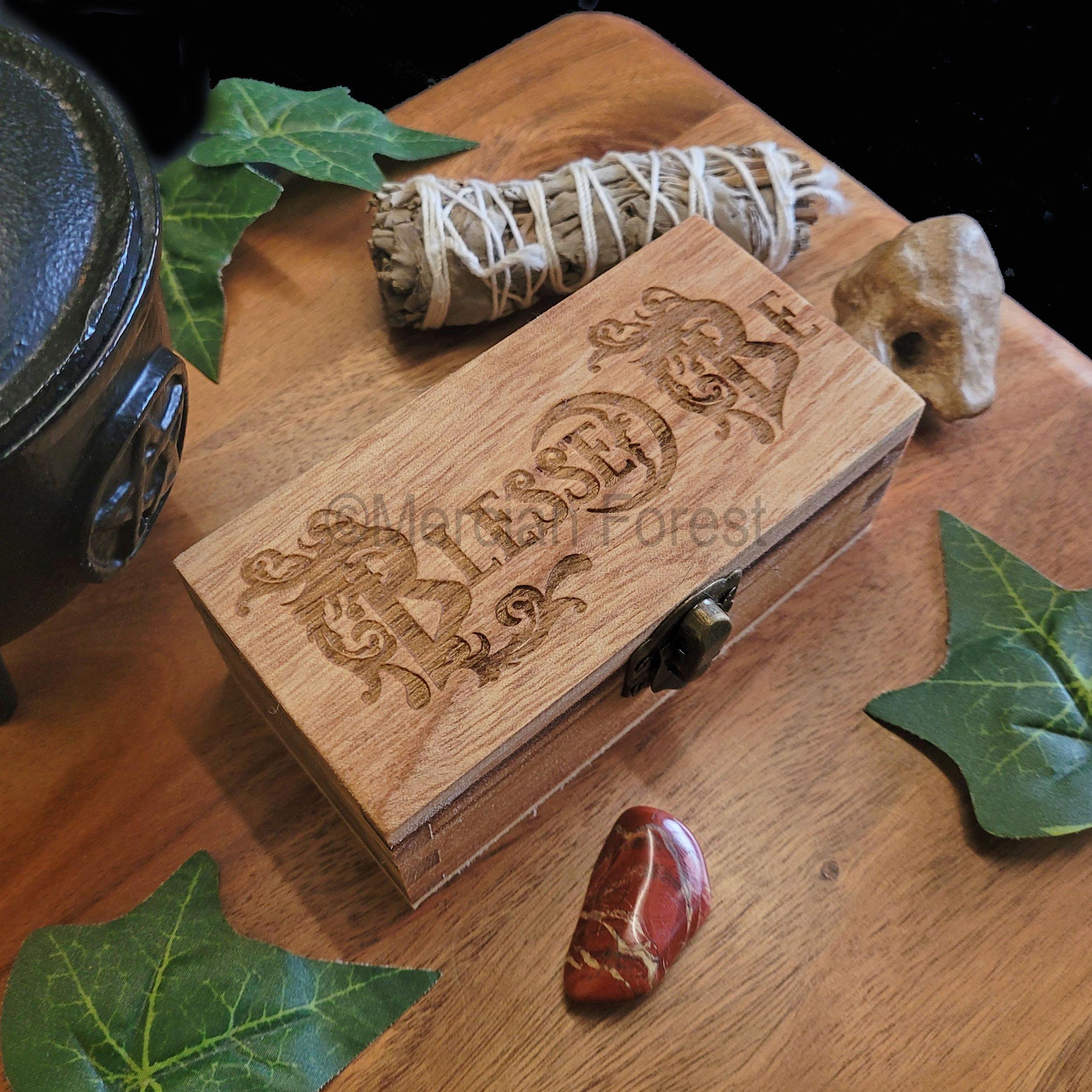 Blessed Be Box, Witch Box, Crystal Box, Herb Box, Pagan Decoration 11 ...