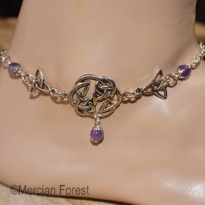 Celtic Knot Anklet, Pagan Anklet, Triquetra Anklet, Witches Anklet, Celtic Anklet, Customisable