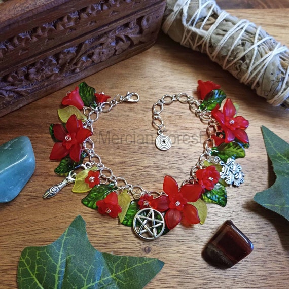 Pagan Charm Bracelet Witches Charm Bracelet Wiccan Charm Bracelet Pagan Bracelet for Wiccan Witch or Druid Etsy