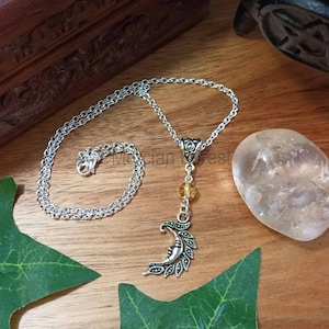 Moon Necklace, Crescent Moon Necklace, Pagan Necklace- Handmade Pagan Jewellery