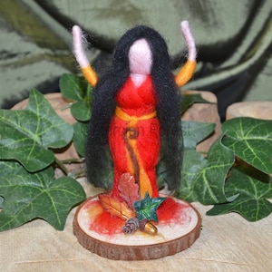 Autumn Goddess Needle Felted Decoration Mabon Altar Ornament