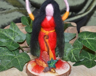 Autumn Goddess Needle Felted Decoration Mabon Altar Ornament