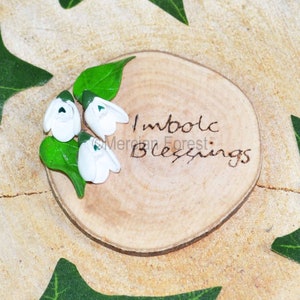 Imbolc Altar Tile, Pagan Decoration, Altar Decoration - Hand Pyrographed and Hand Sculpted